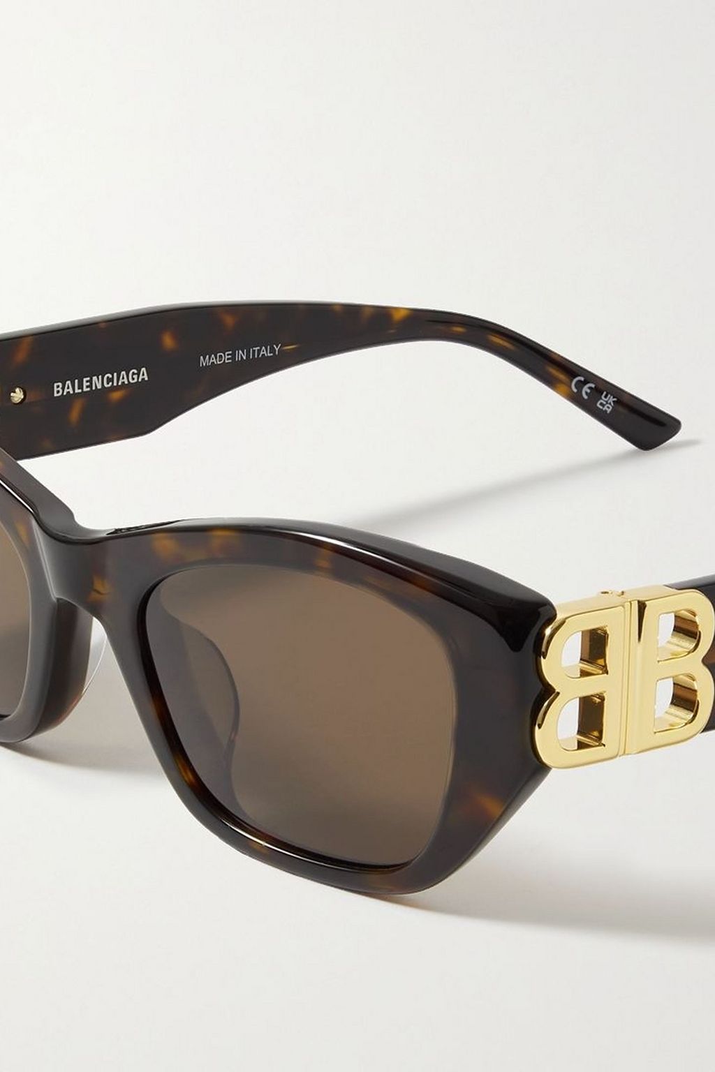 BALENCIAGA Dynasty BB cat-eye tortoiseshell acetate sunglasses