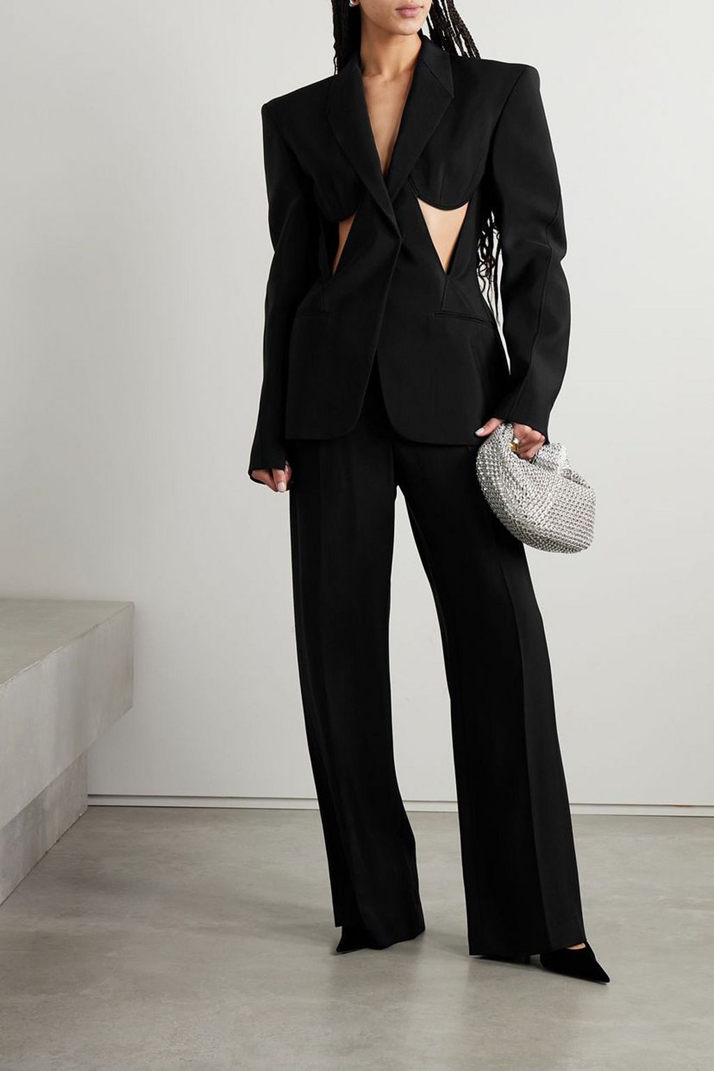 MUGLER Cutout twill blazer