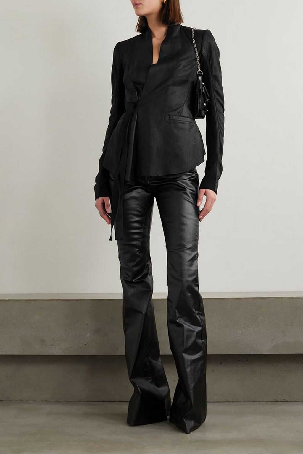 RICK OWENS Hollywood leather wrap blazer