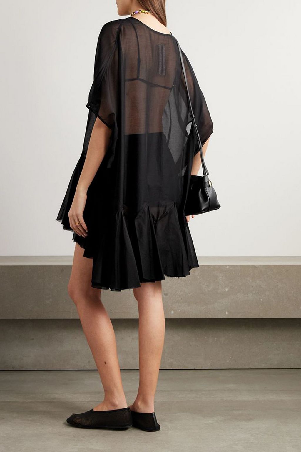 RICK OWENS Divine pleated cotton-gauze mini dress