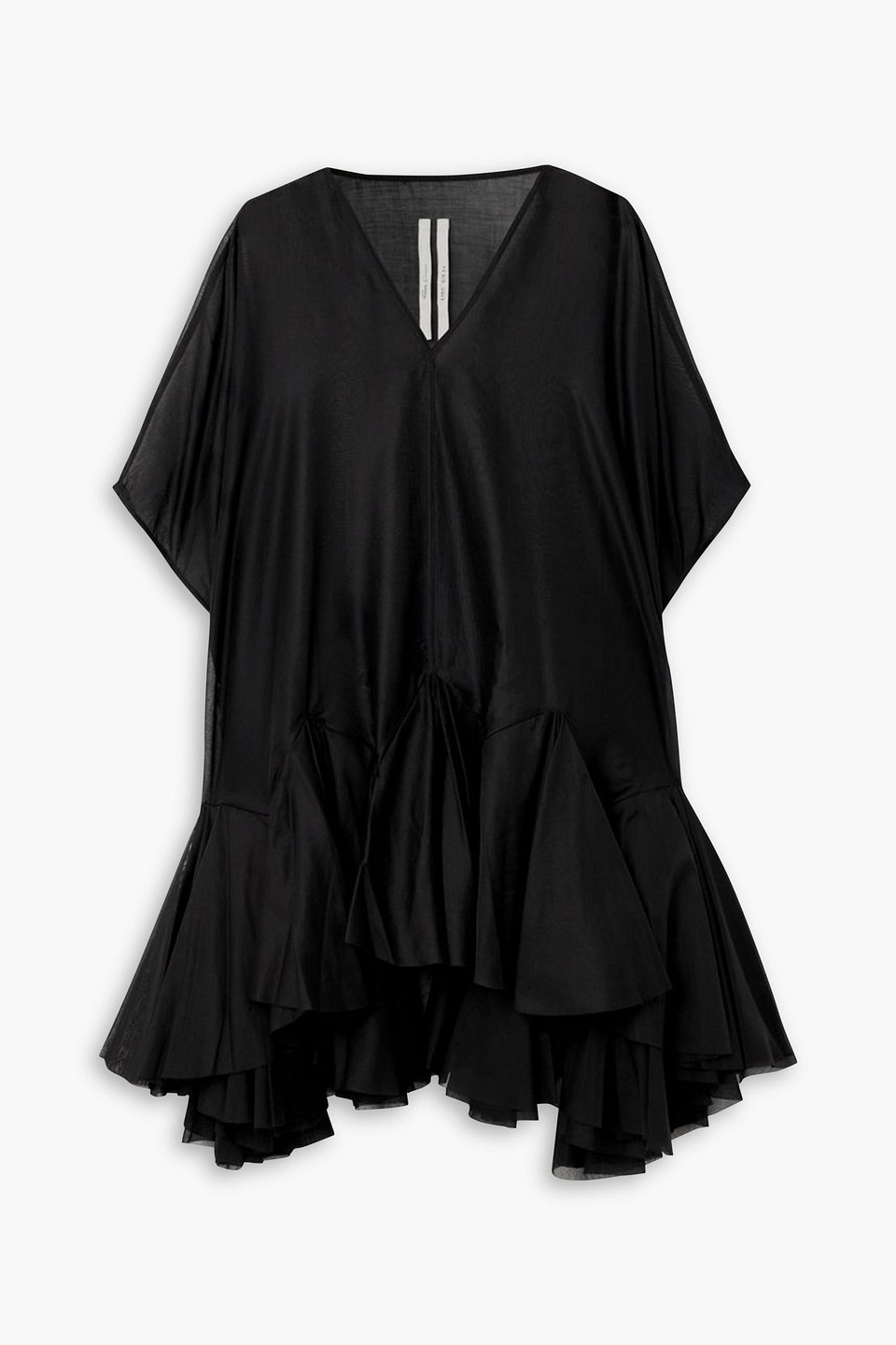 Rick Owens Divine Pleated Cotton-gauze Mini Dress In Black
