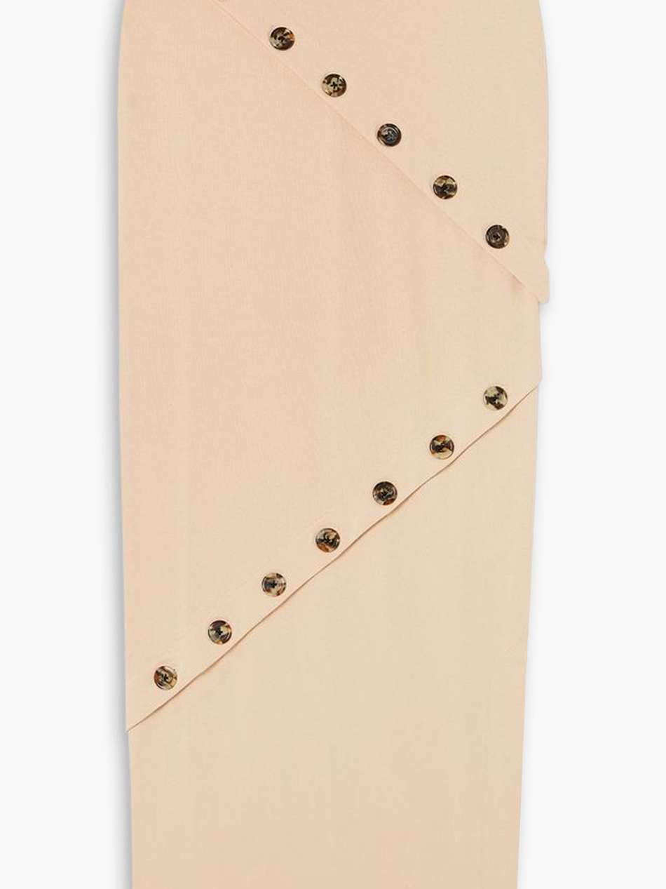 button-embellished cotton-jersey maxi skirt