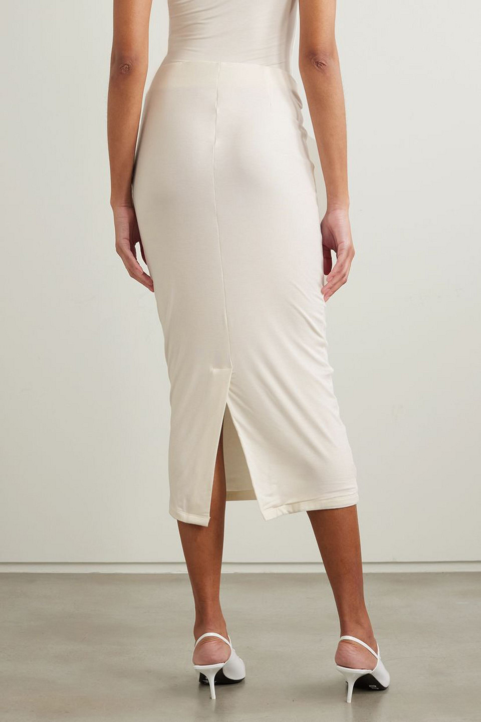 CONNER IVES APPLIQUÉD STRETCH-MICRO MODAL JERSEY MIDI SKIRT