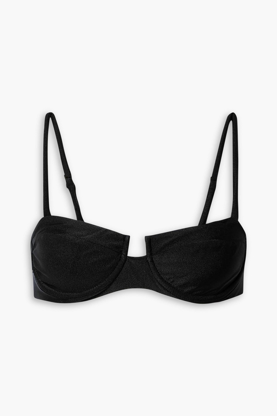 Patbo Metallic Jacquard Bikini Top In Schwarz
