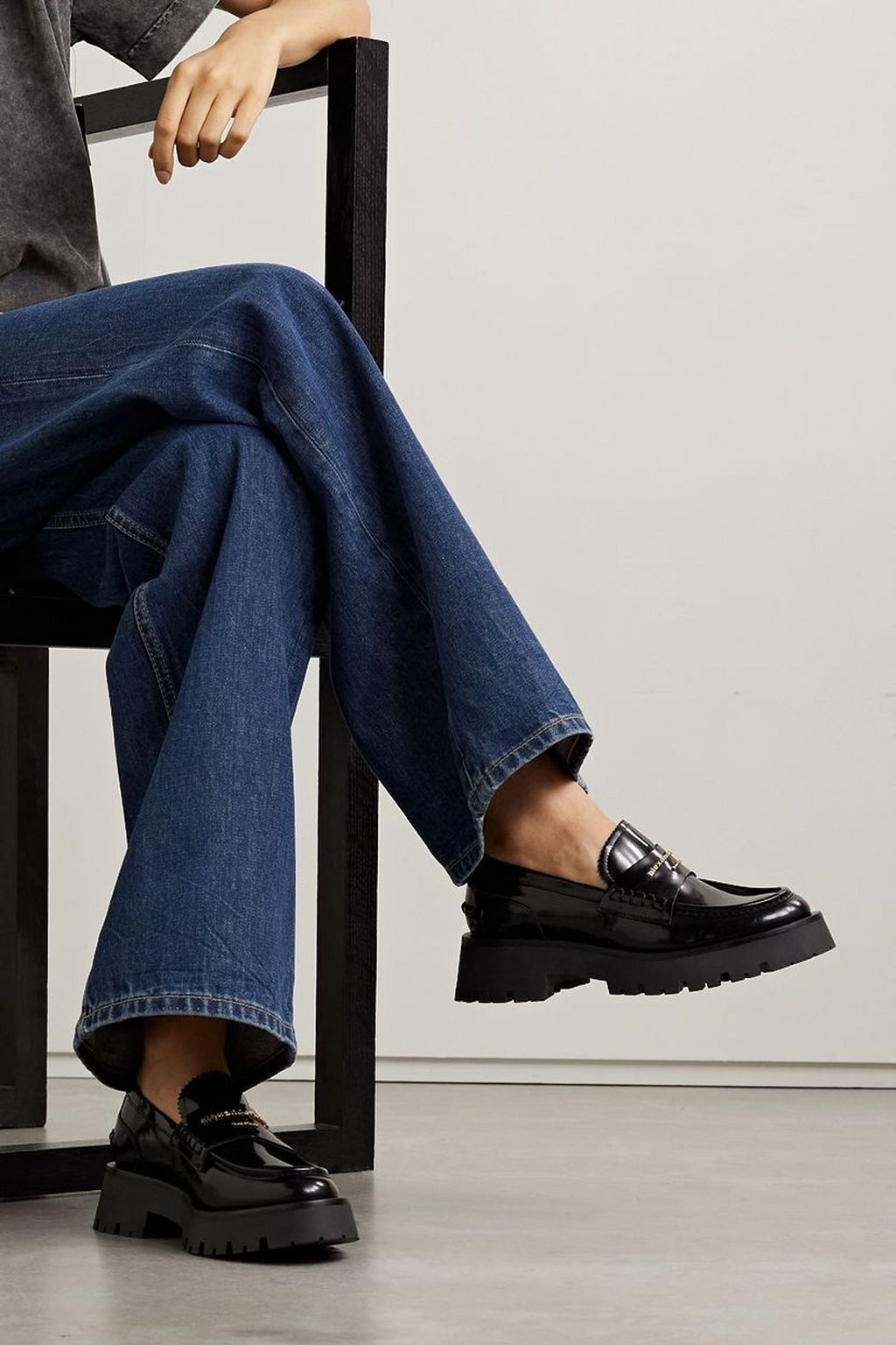 ALEXANDER WANG Carter patent-leather loafers