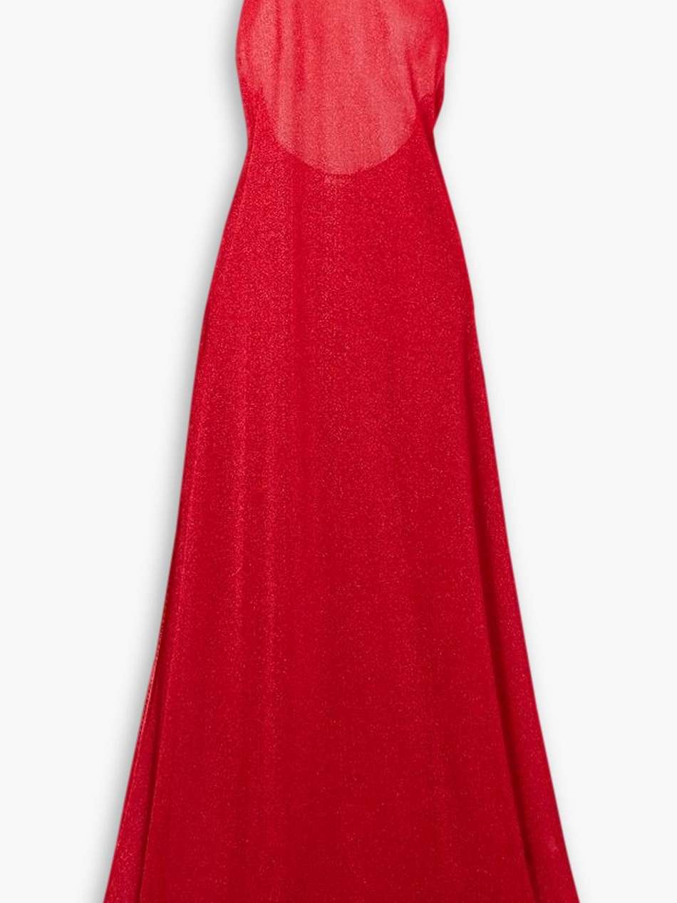lumière stretch-knit halterneck maxi dress
