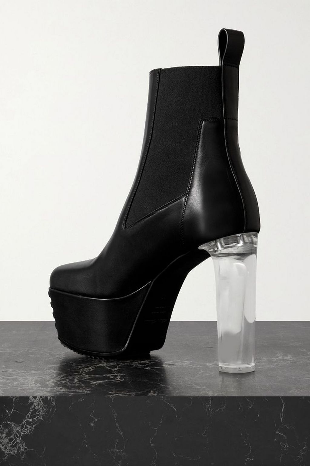 RICK OWENS Minimal Grill Beatle leather platform ankle boots