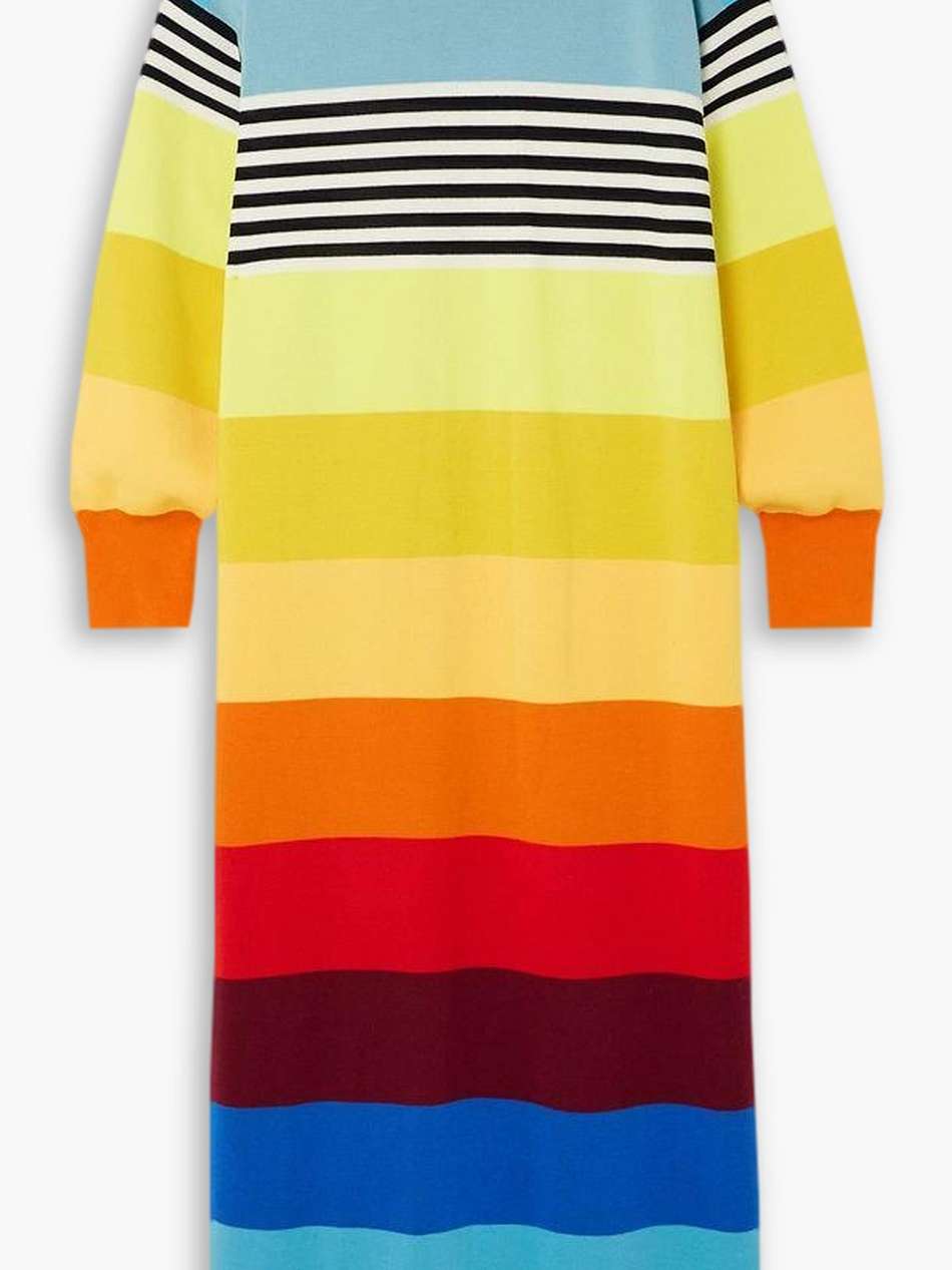 striped wool-blend maxi dress