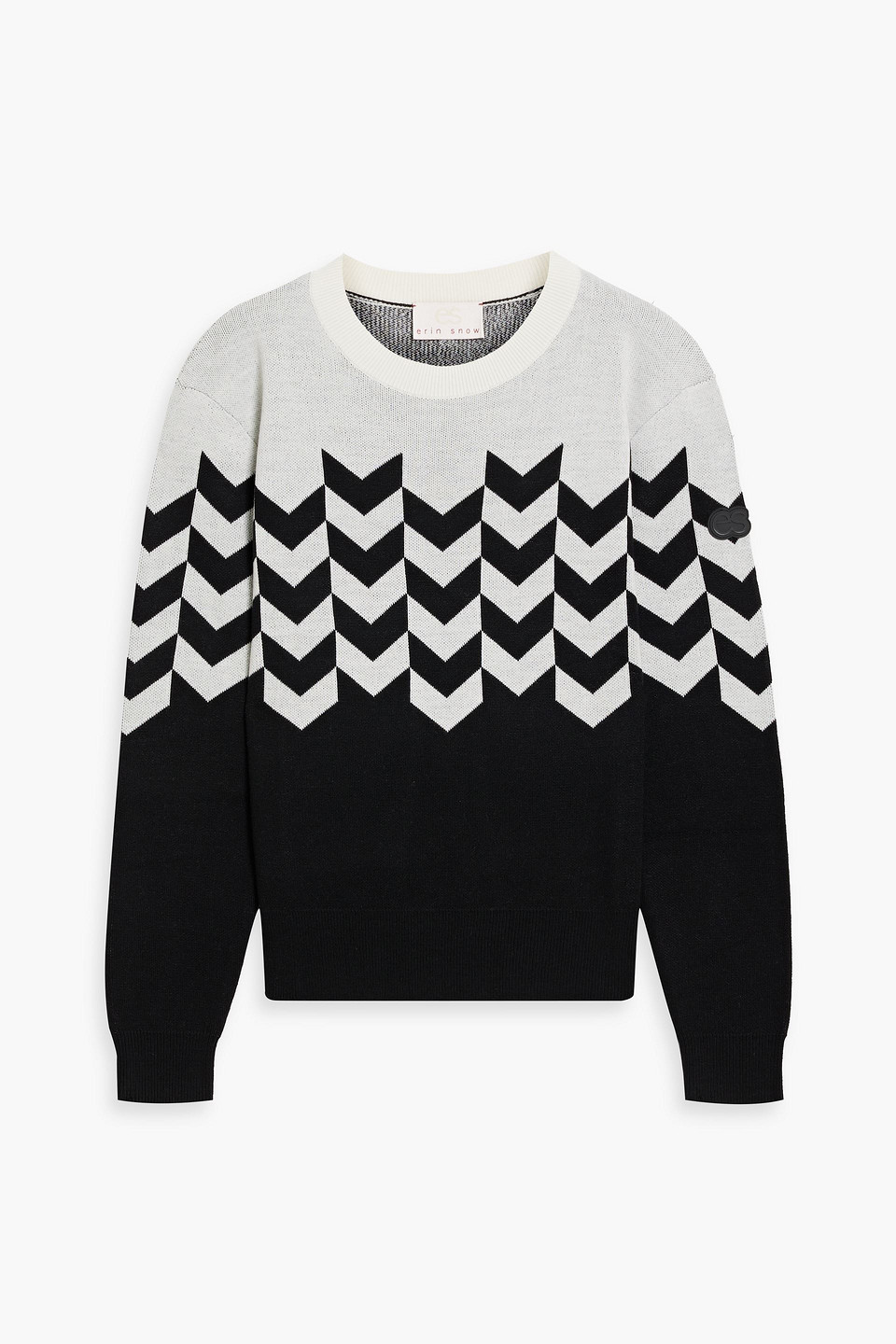 Erin Snow Gaia Jacquard-knit Merino Wool Sweater In Black