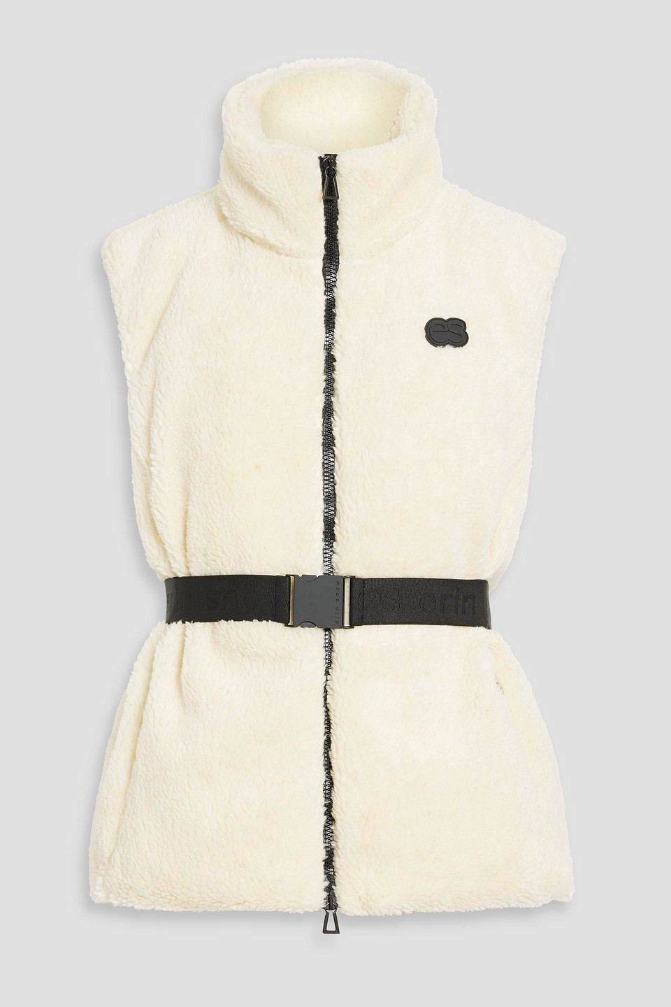 Erin Snow Nix Belted Faux Shearling Vest In Ivory