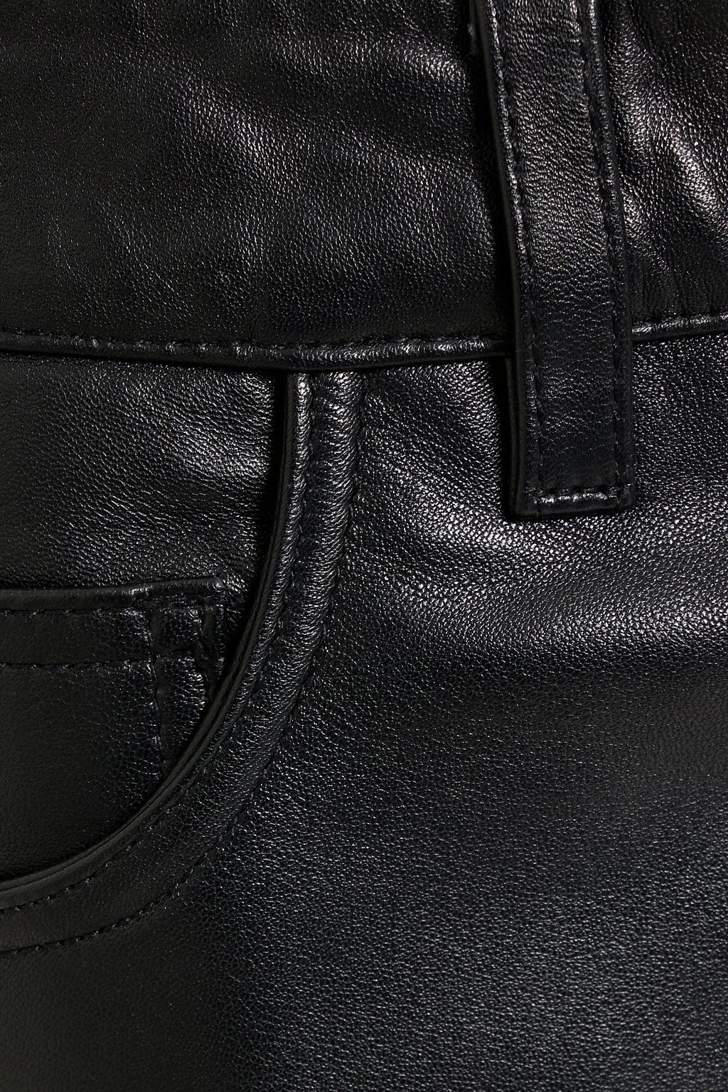 MAJE Cropped leather straight-leg pants