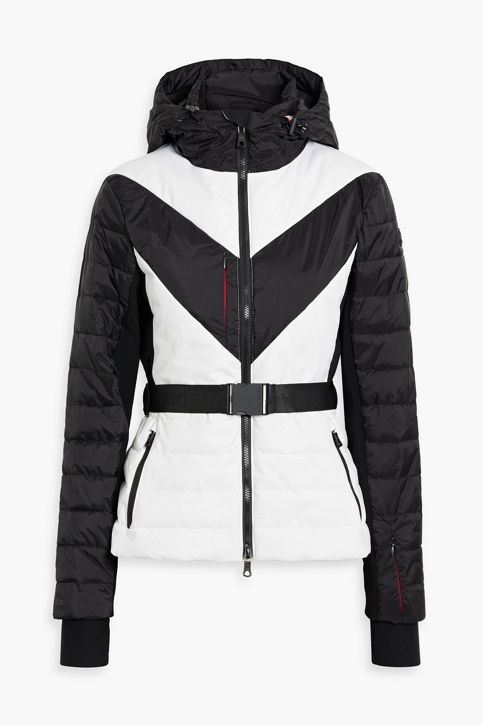 Erin Snow Kat Two-tone Quilted Ski Jacket In Black