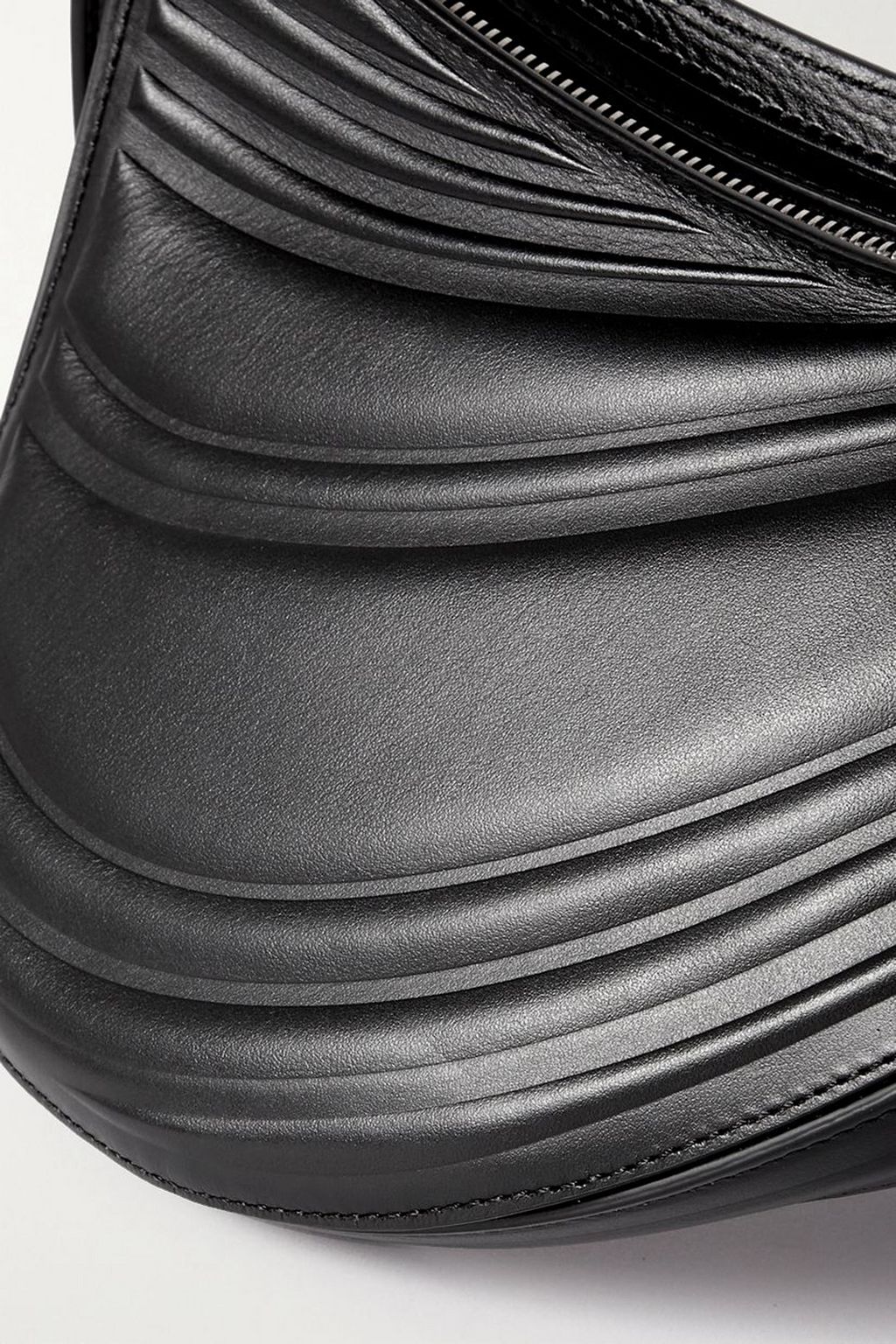 MUGLER Spiral Curve 01 embossed leather shoulder bag