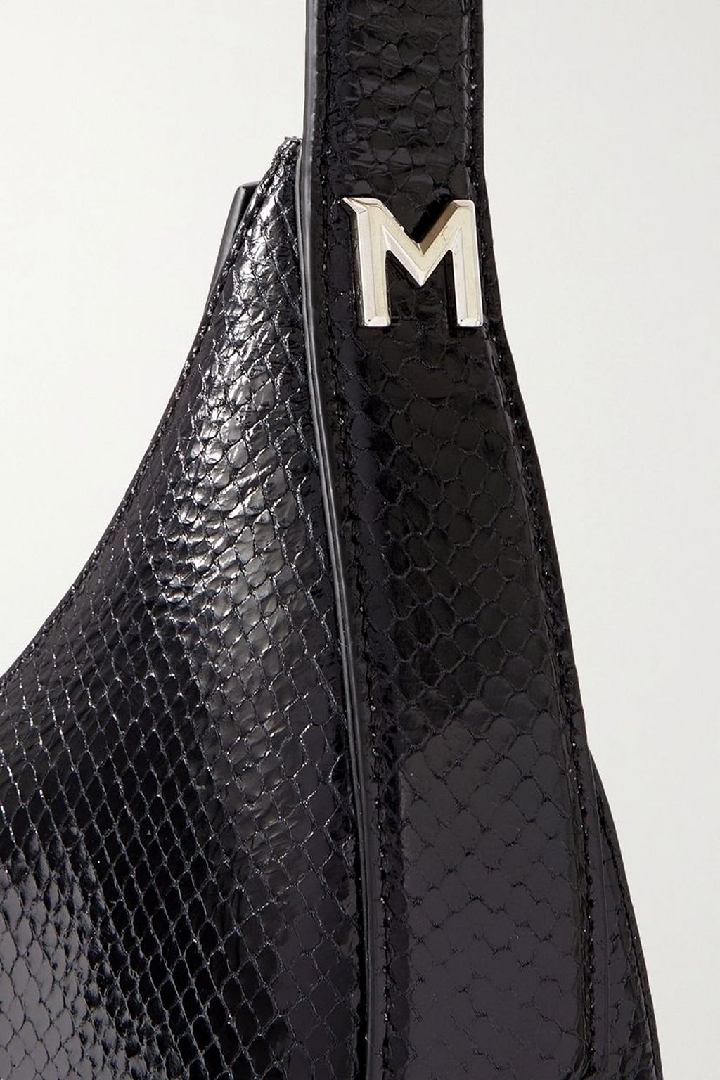 MUGLER Spiral Curve 02 small snake-effect leather shoulder bag