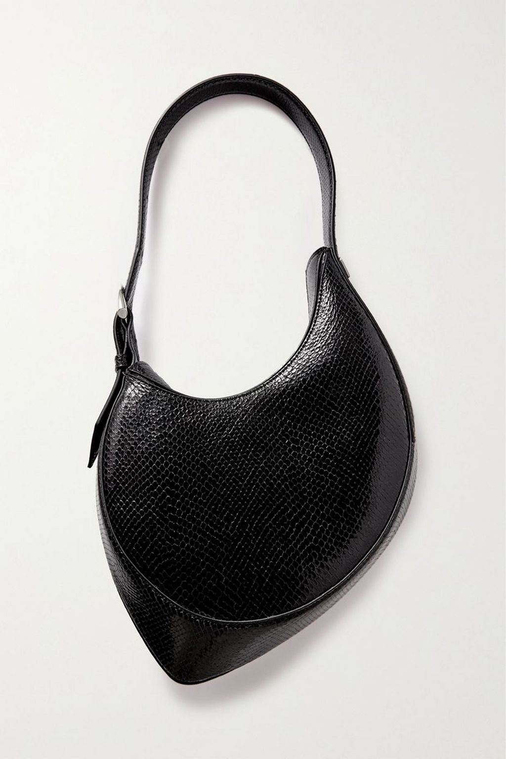 MUGLER Spiral Curve 02 small snake-effect leather shoulder bag