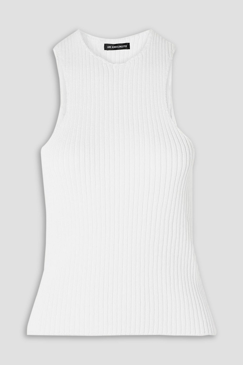 Ann Demeulemeester Noya Ribbed Cotton Tank In White