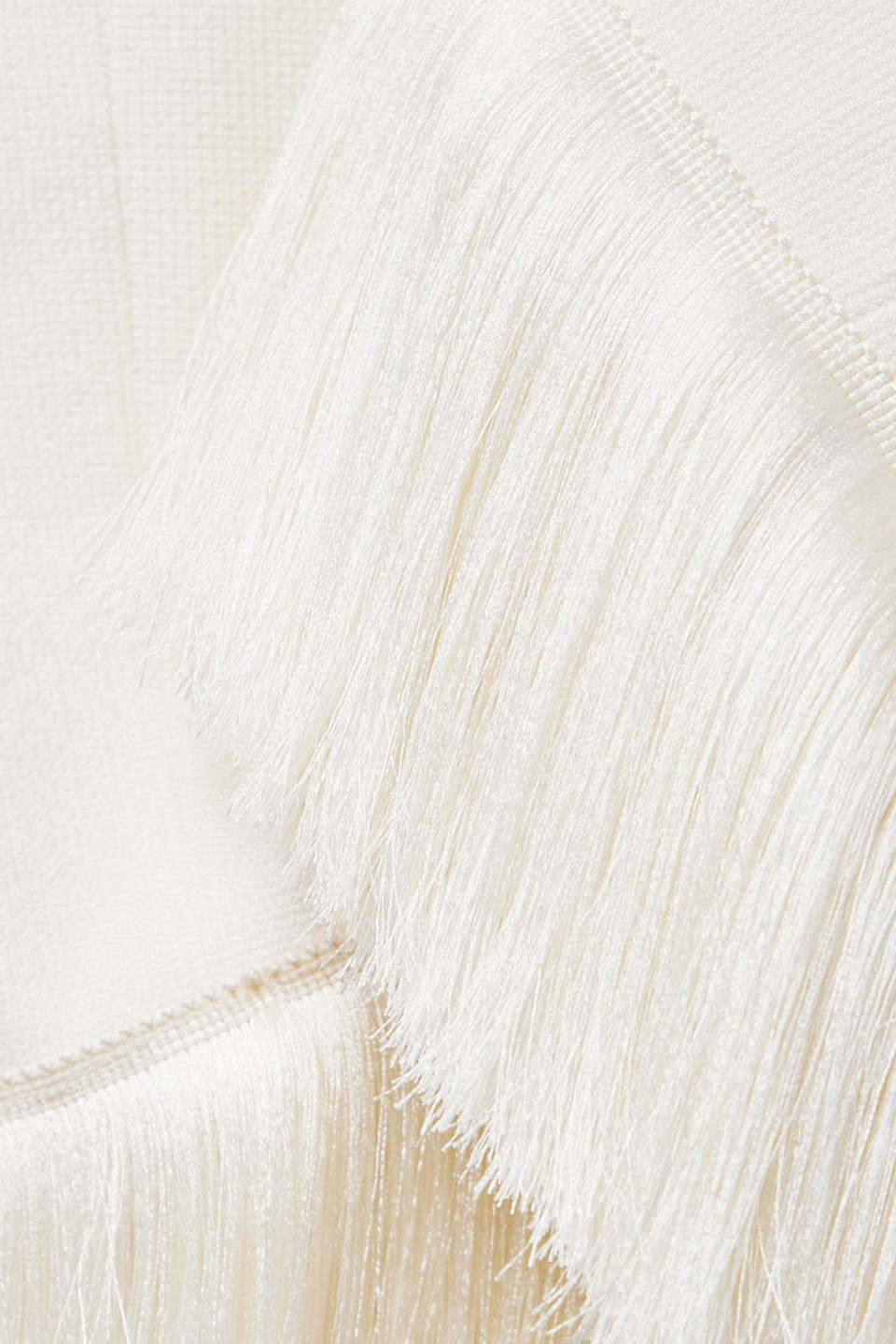 Patbo Fringed Stretch-ponte Midi Skirt In Ivory