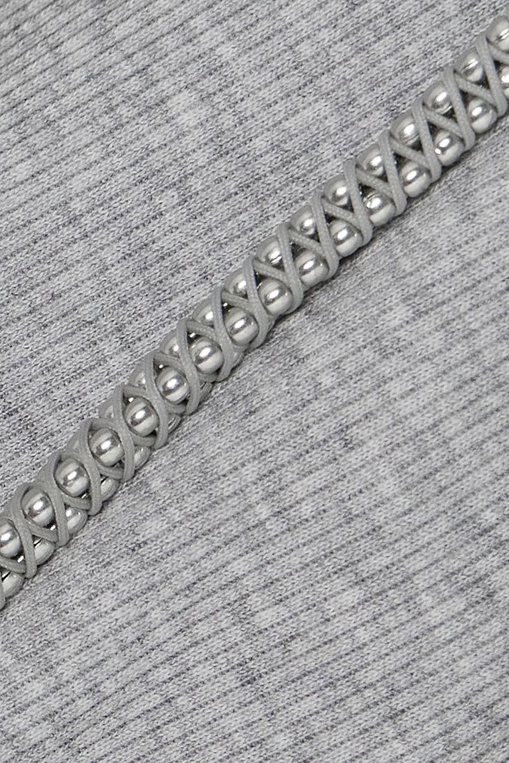 DION LEE بلوزة Barball بدون أكمام من قطن جيرسي عضوي مضلّع مزركشة بالخرز
