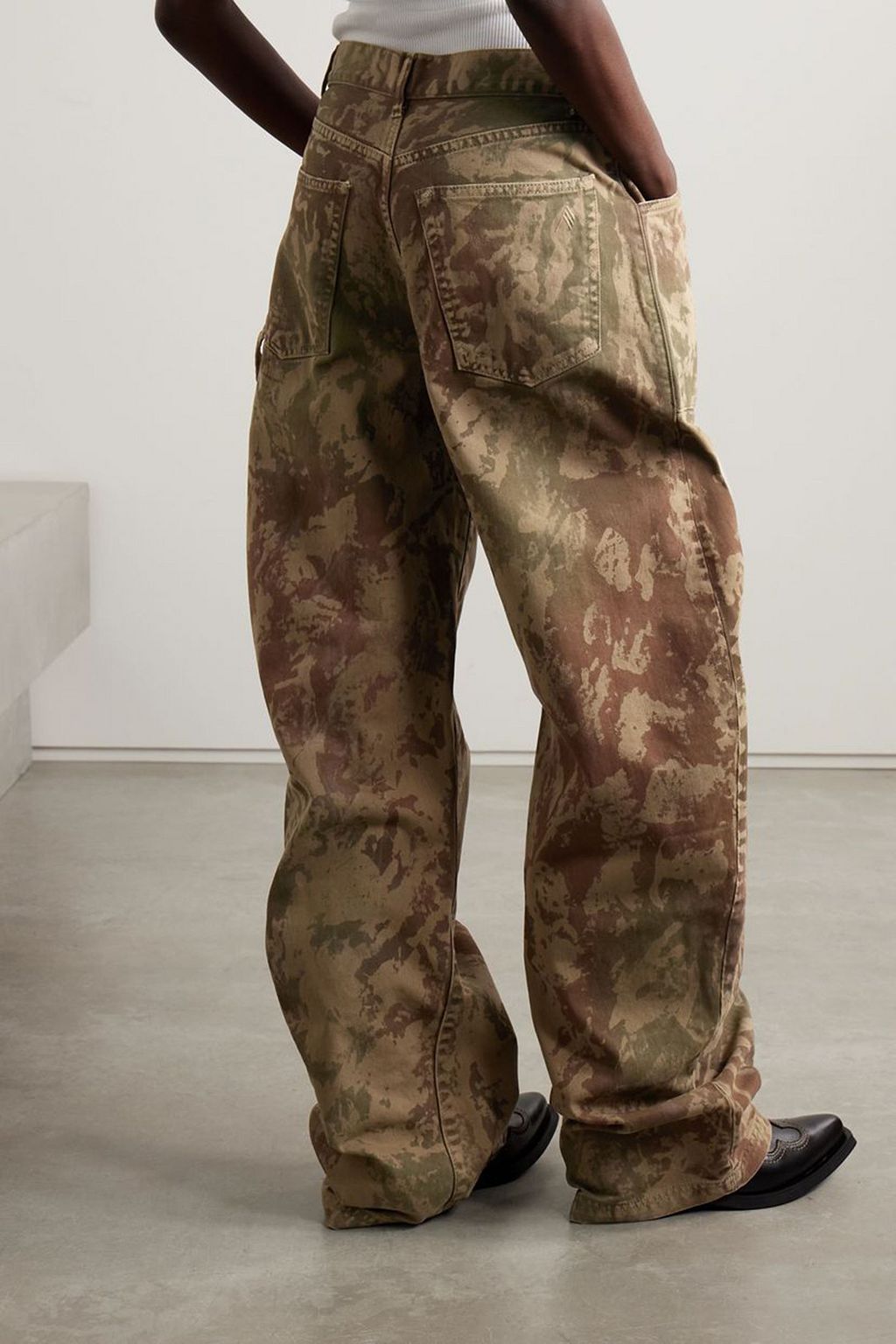 THE ATTICO Effie camouflage-print cotton-twill wide-leg pants