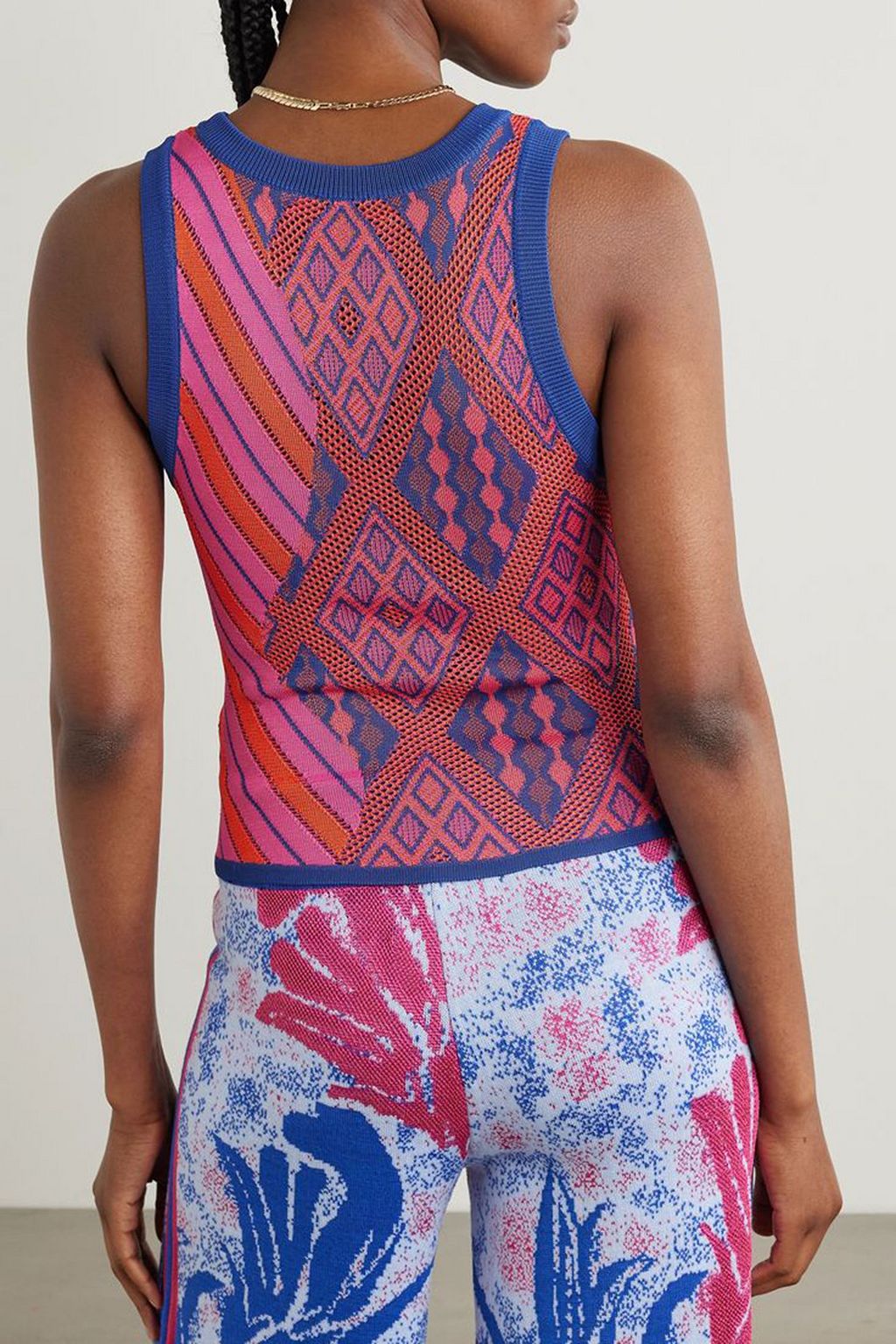 AHLUWALIA Femi jacquard-knit tank