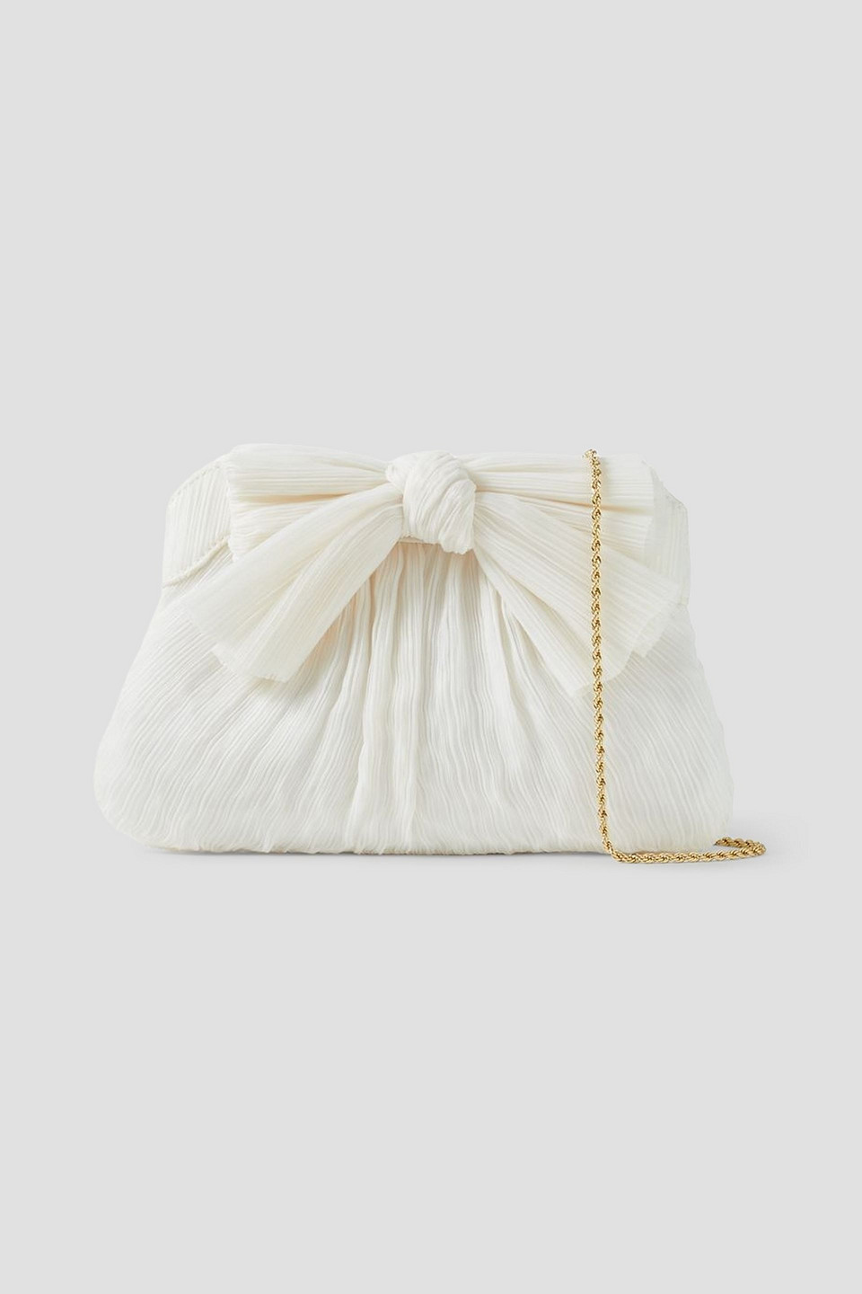 Loeffler Randall Rayne Bow-detail Clutch Bag In Ivory