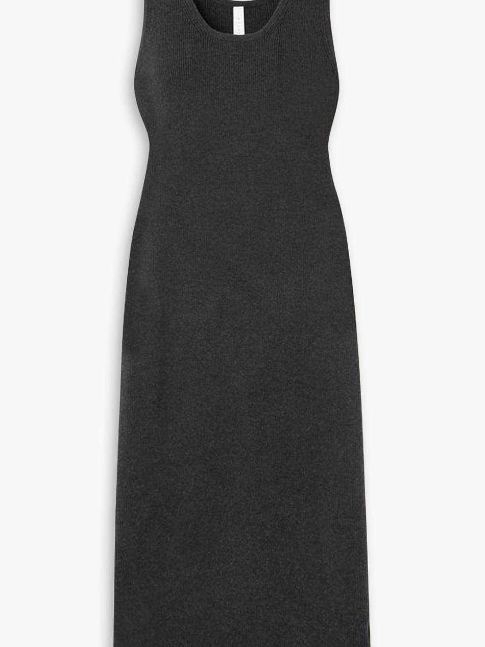ribbed stretch-pima cotton midi dress