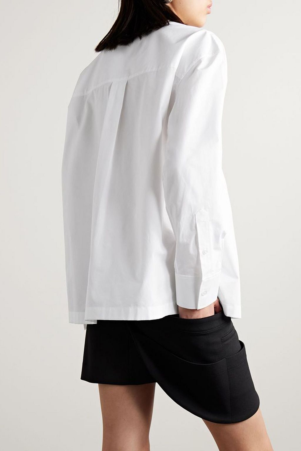 ALEXANDERWANG.T Logo-appliquéd cotton-poplin shirt