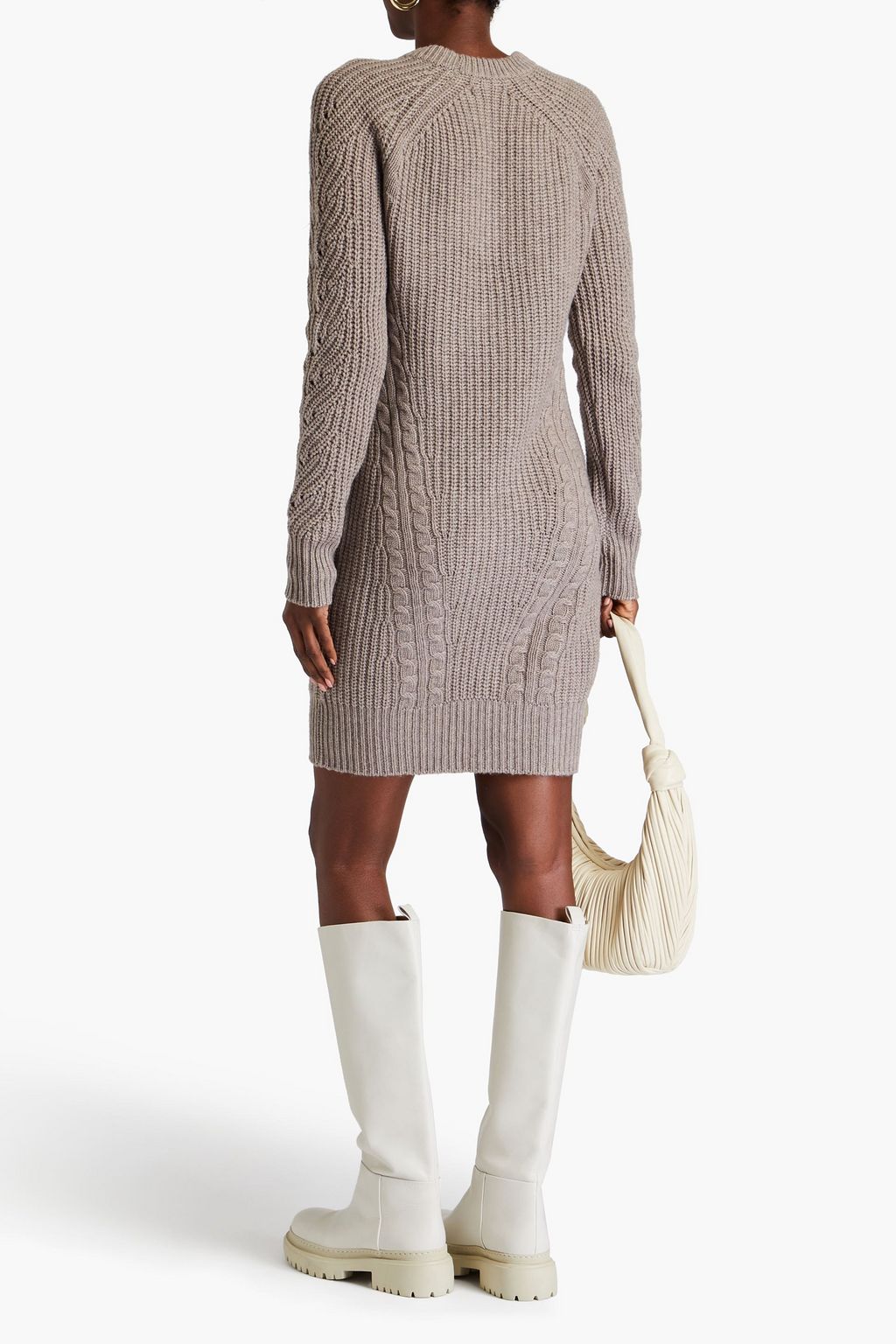 NAADAM Cable-knit wool and cashmere-blend mini dress