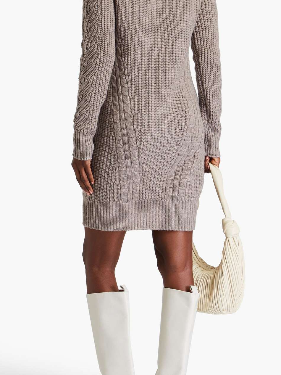 cable-knit wool and cashmere-blend mini dress