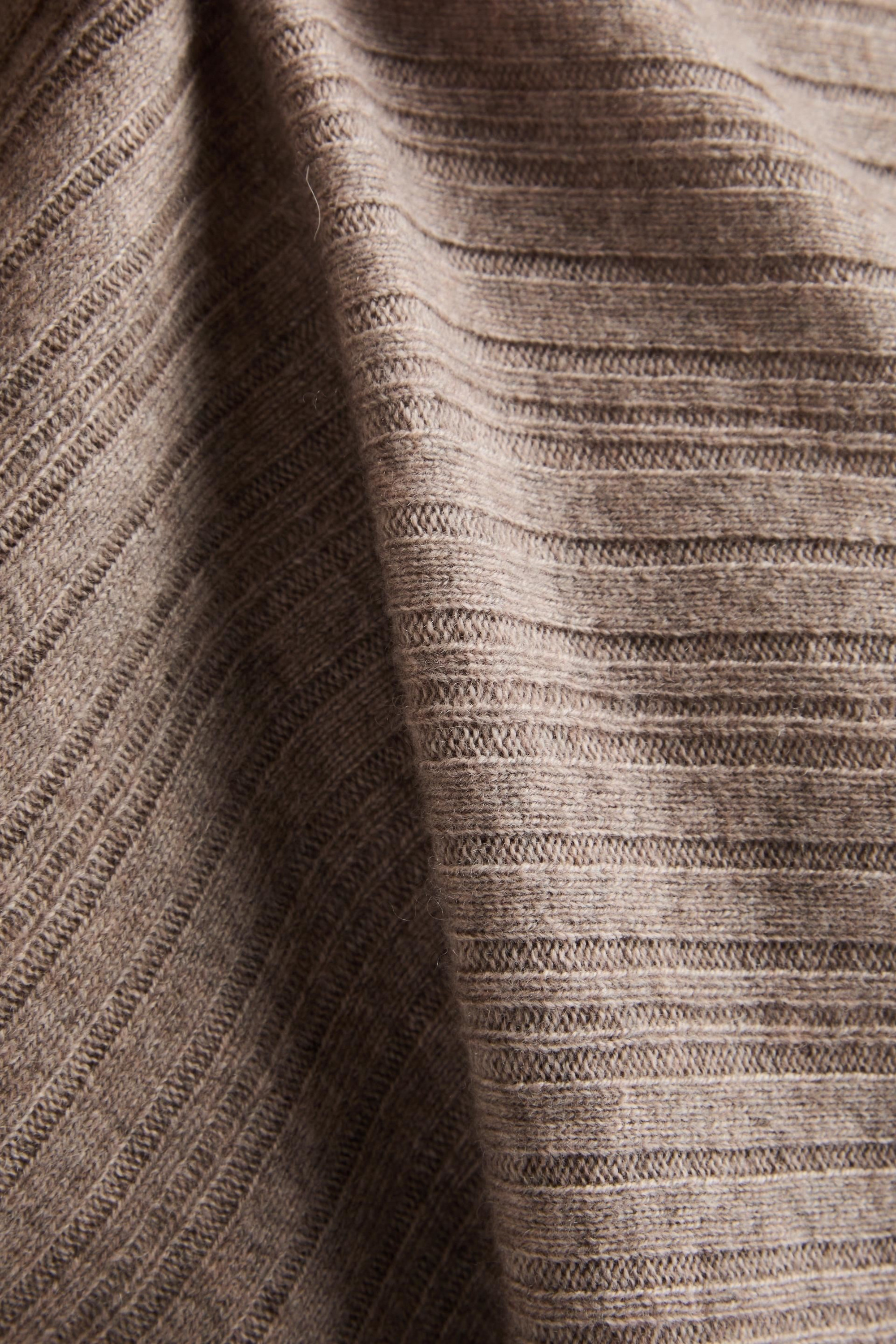 Naadam Asymmetric ribbed wool and cashmere-blend sweater