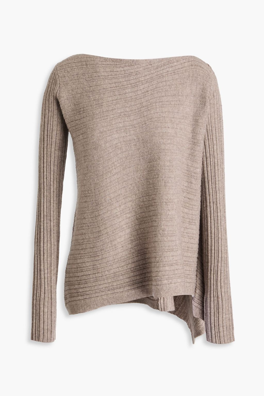 NAADAM Asymmetric ribbed wool and cashmere blend sweater THE OUTNET