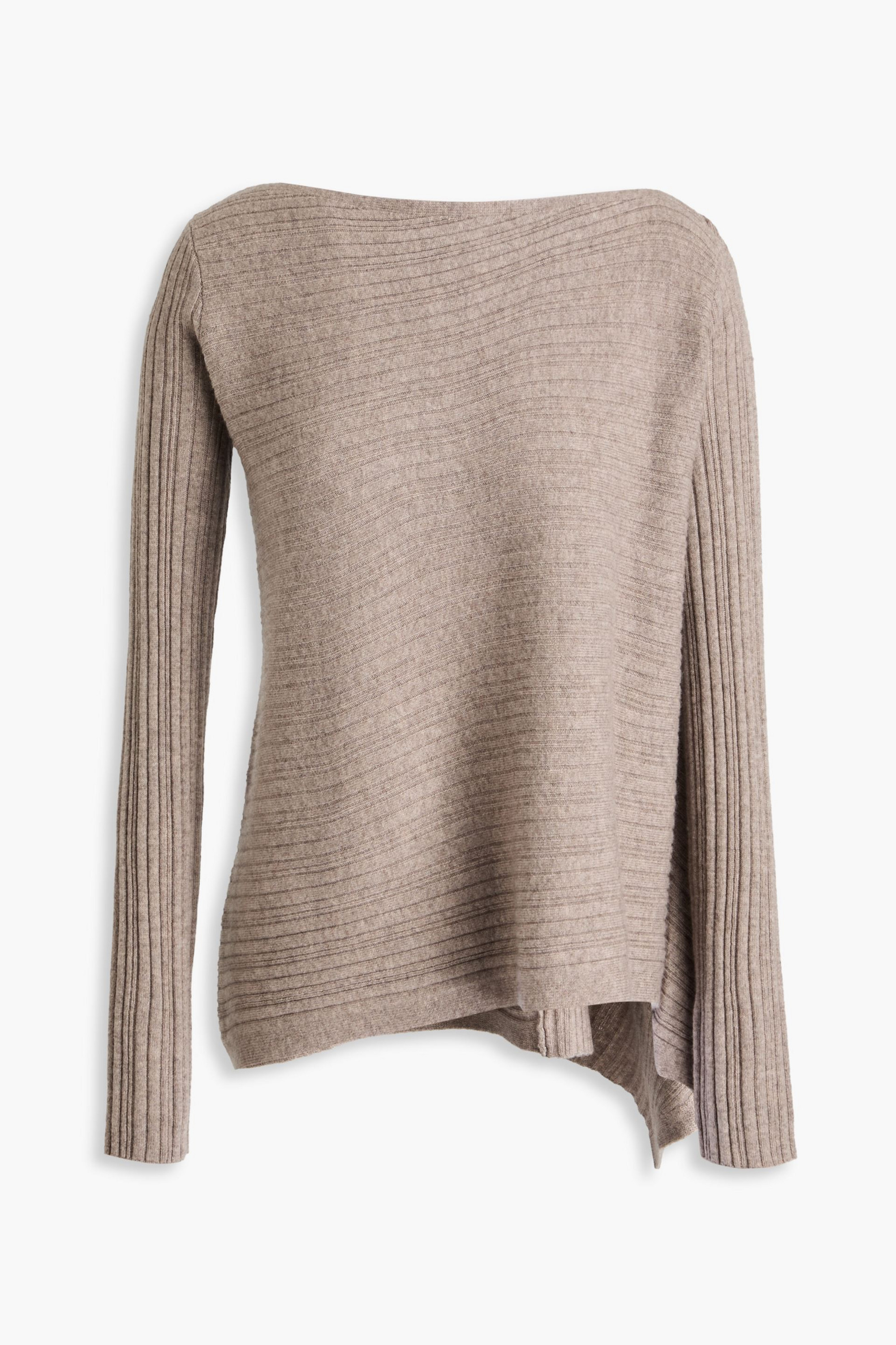 Naadam Asymmetric ribbed wool and cashmere-blend sweater
