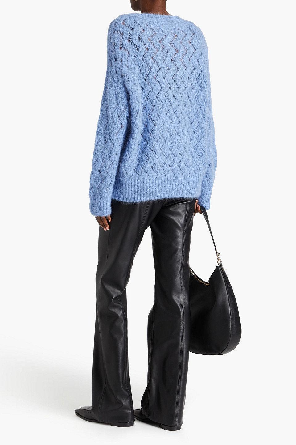 Naadam Oversized Open-knit Sweater In Light Blue