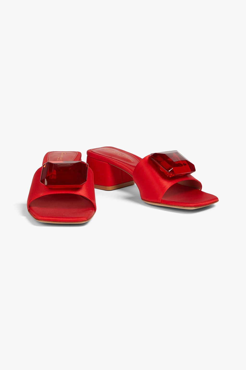 GIANVITO ROSSI Jaipur 45 embellished satin mules