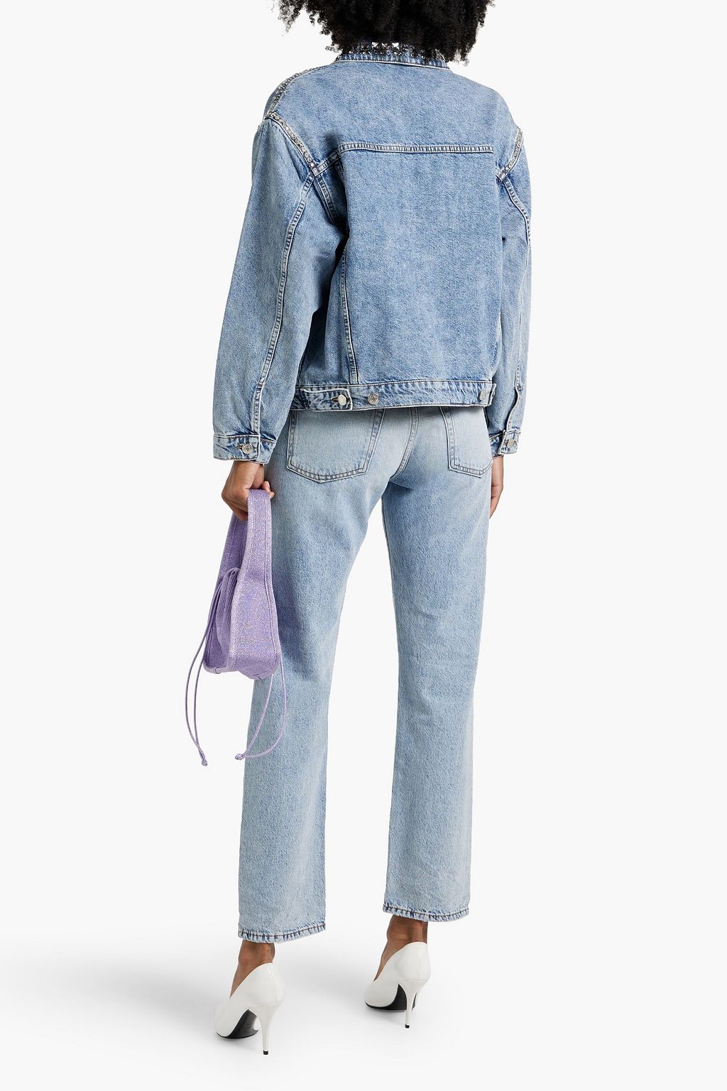 MAJE Embellished denim jacket