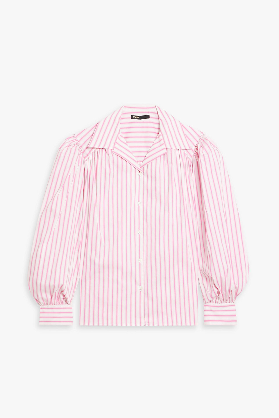 Maje Striped Cotton-blend Poplin Shirt In Pink
