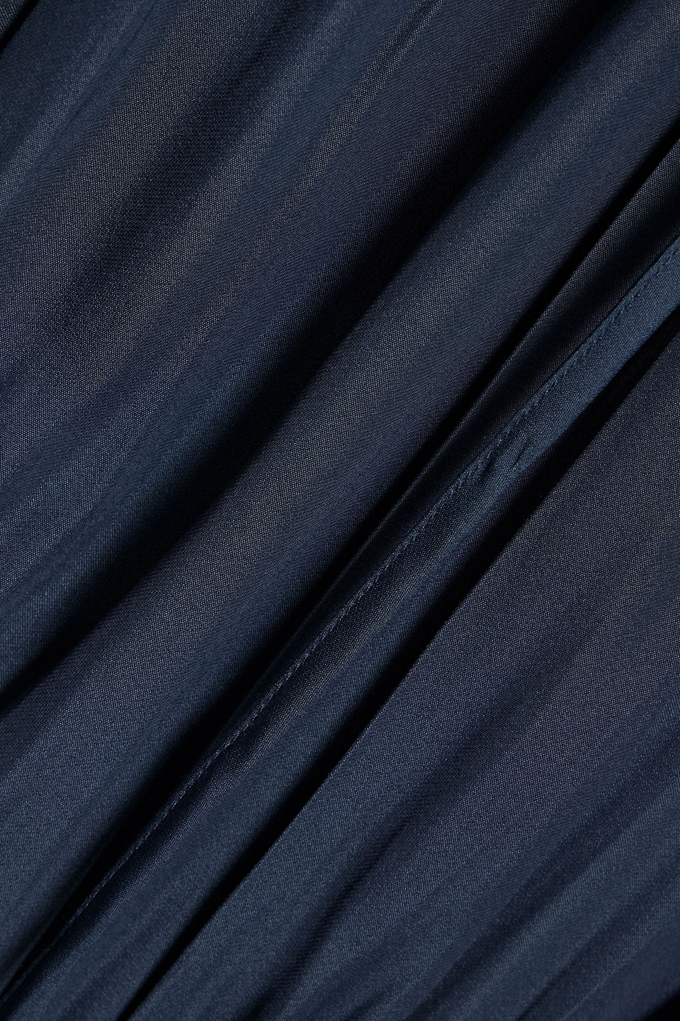 Shop Maje Tiered Crepe De Chine Mini Dress In Navy