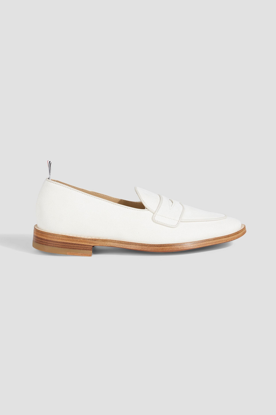 Thom Browne Suede Loafers In Off-white