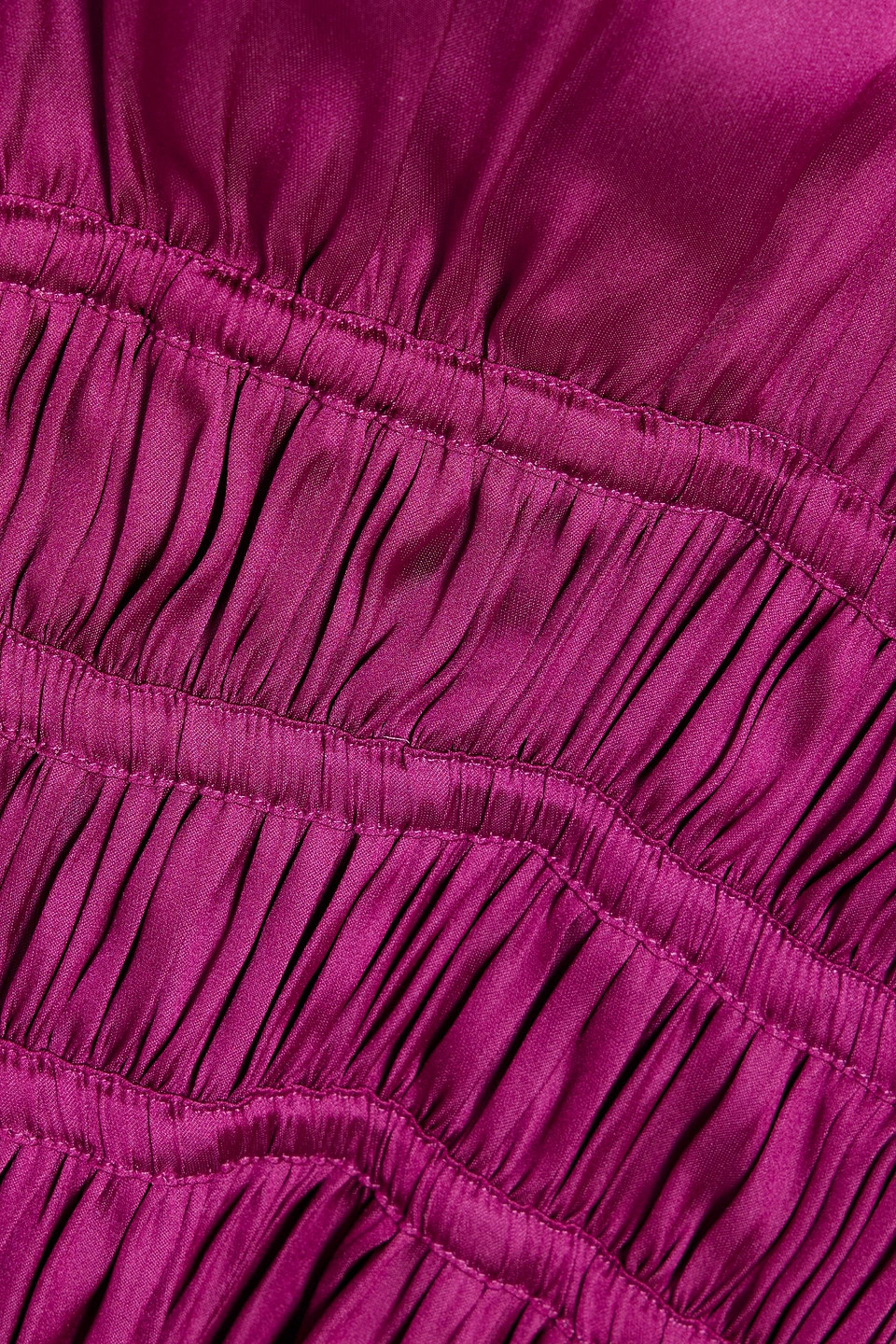 Maje V-neck Long-sleeve Midi Dress In Magenta