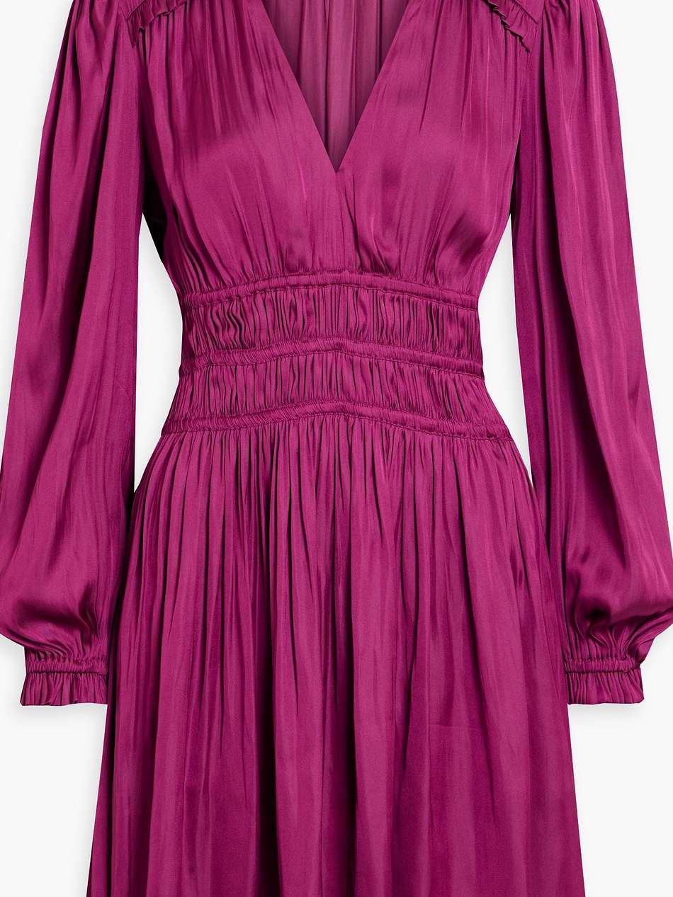 shirred satin mini dress
