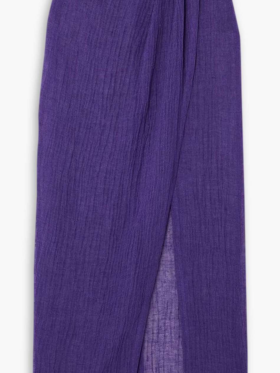 linen-blend gauze coverup