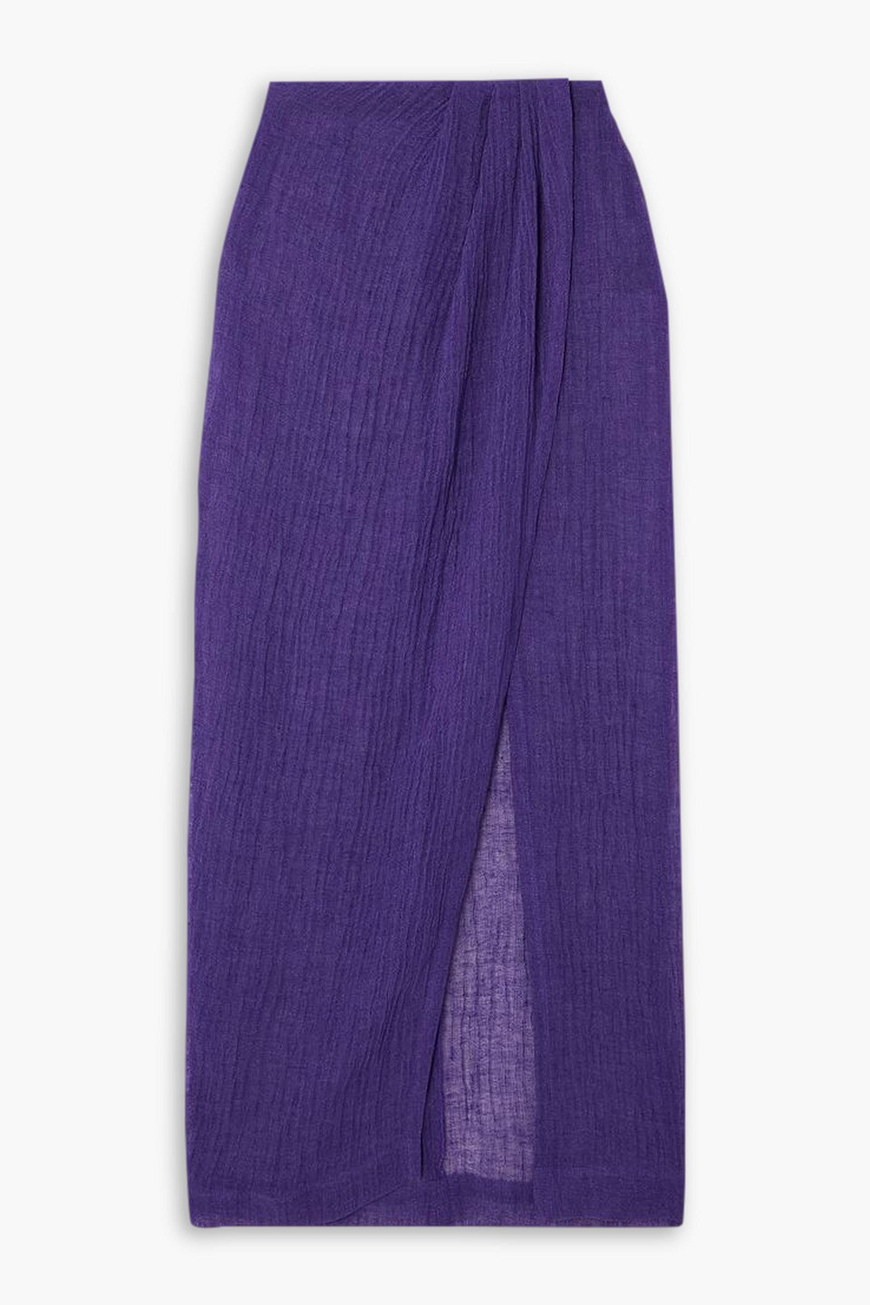 Linen-blend gauze coverup