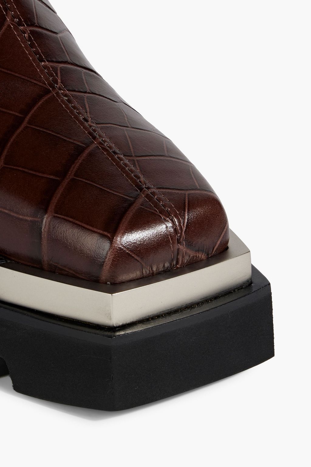 PETER DO Croc-effect leather ankle boots