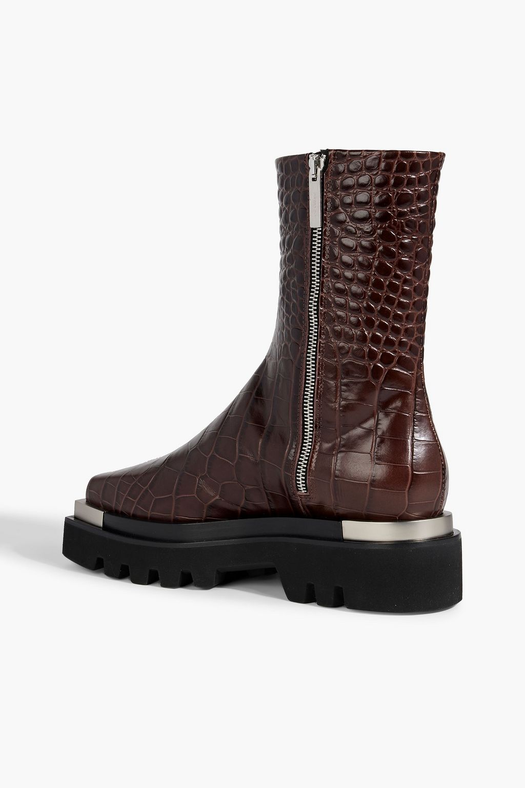 PETER DO Croc-effect leather ankle boots