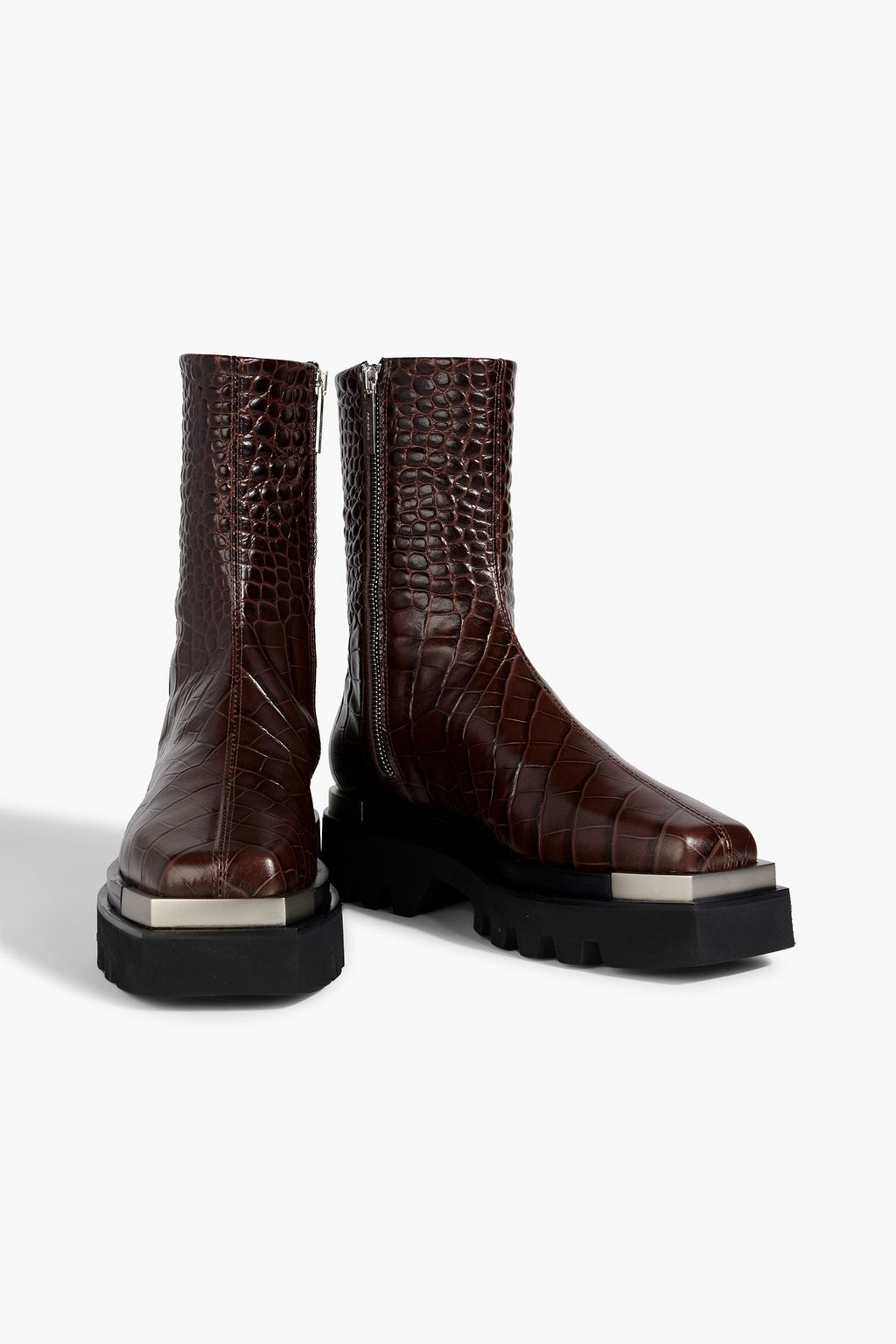 PETER DO Croc-effect leather ankle boots