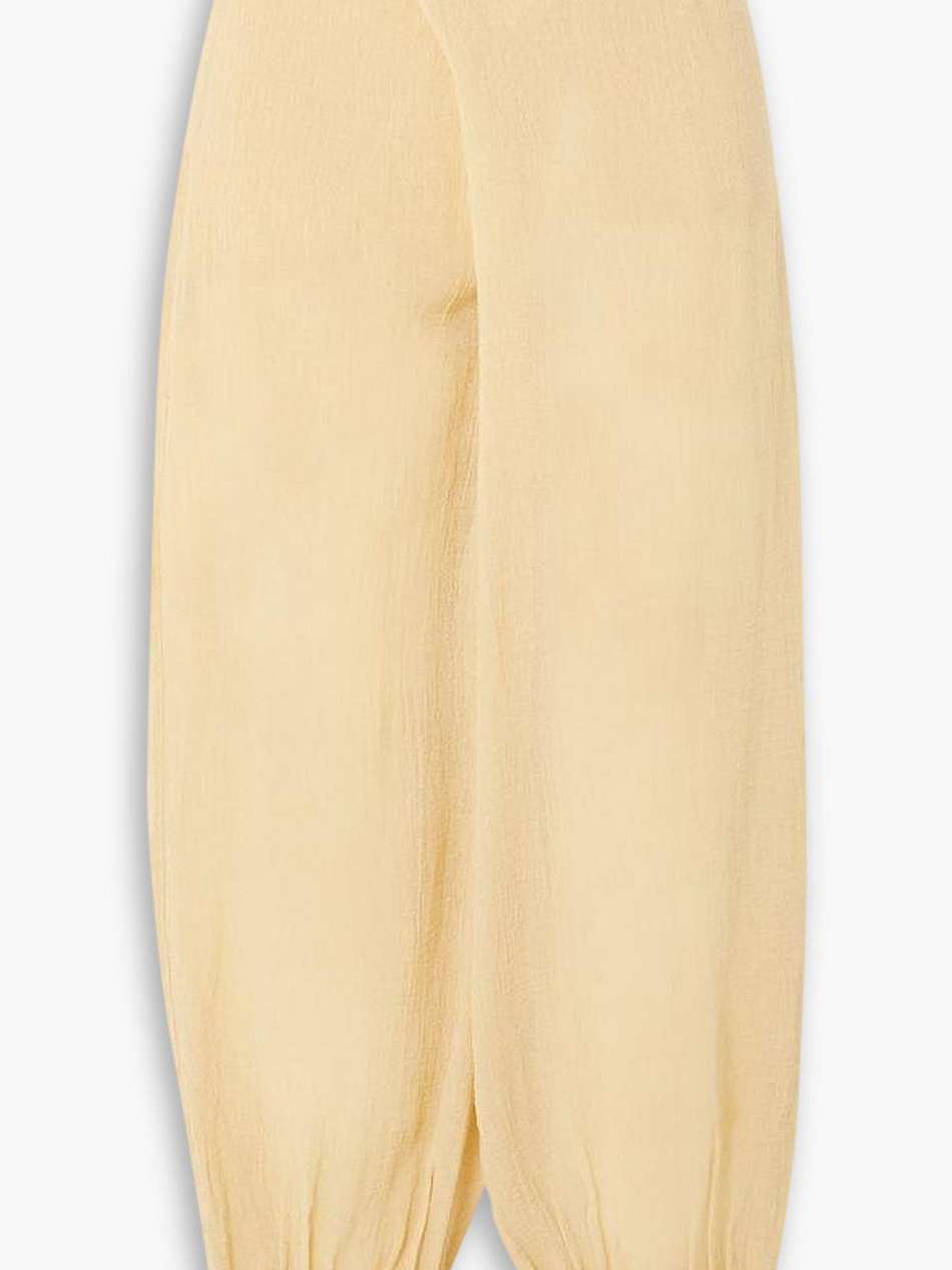 katari frayed wrap-effect cotton-gauze tapered pants