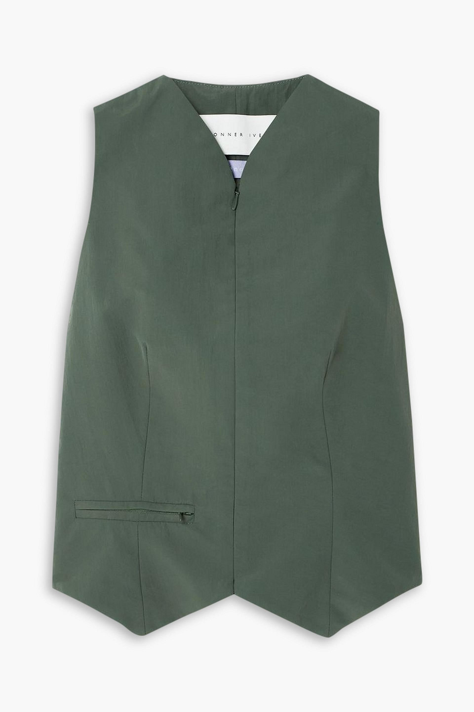 Conner Ives Recycled-cotton Waistcoat In Army Green