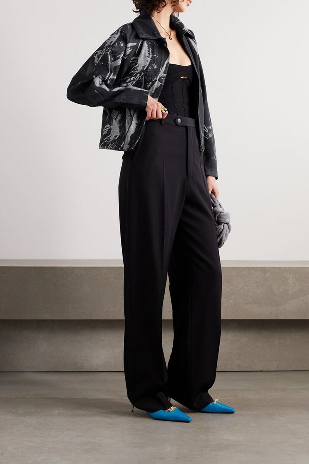 LOUISA BALLOU Printed denim jacket