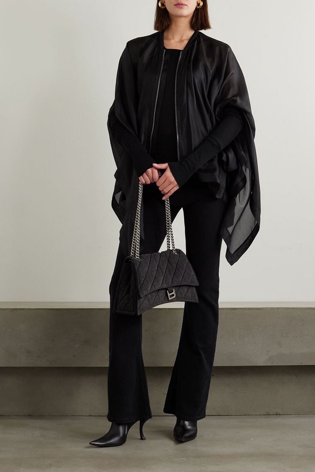 RICK OWENS Flight silk-voile bomber jacket