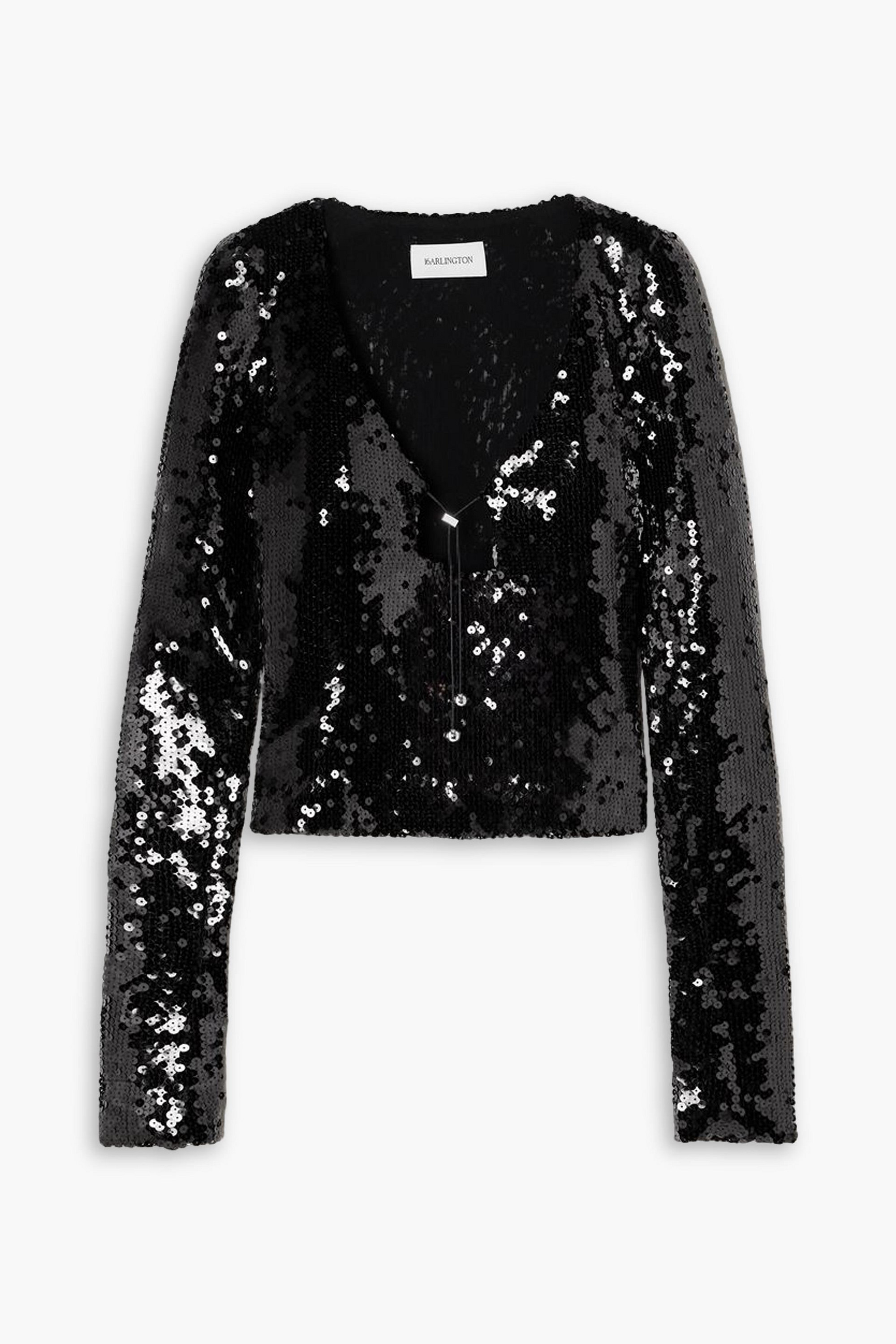 16Arlington Solaris cutout sequined stretch-tulle top thumbnail
